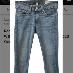 Rag & Bone Light Wash Skinny Jeans